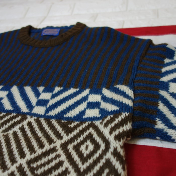 70's 【USA製】 PENDLETON(ペンドルトン)  WoolKnit ネイティブ デザイン ウールニット セーター | Vintage.City 빈티지숍, 빈티지 코디 정보