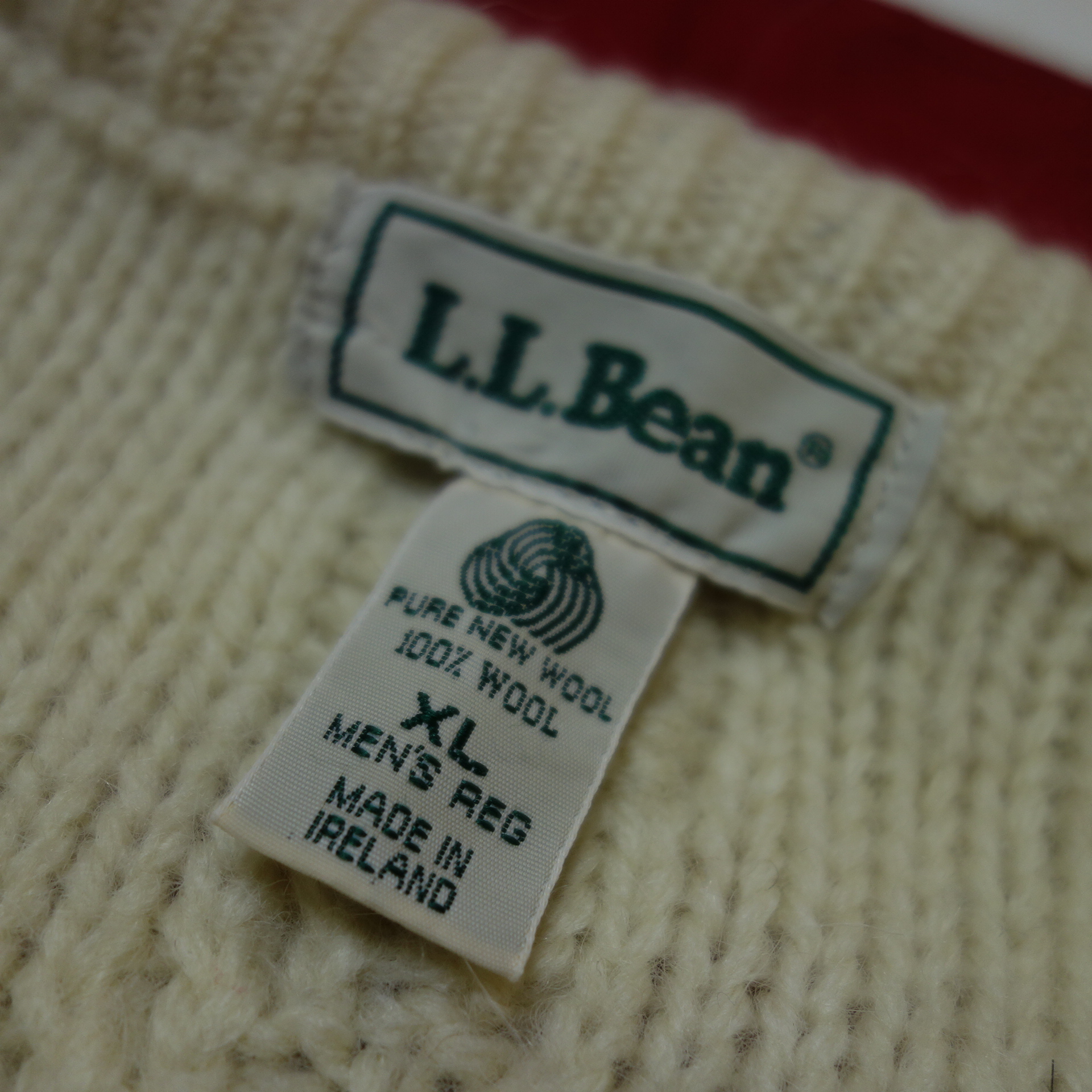 70's～ 【IRELAND製】 L.L.Bean(エルエルビーン) Fisherman Wool Knit ...