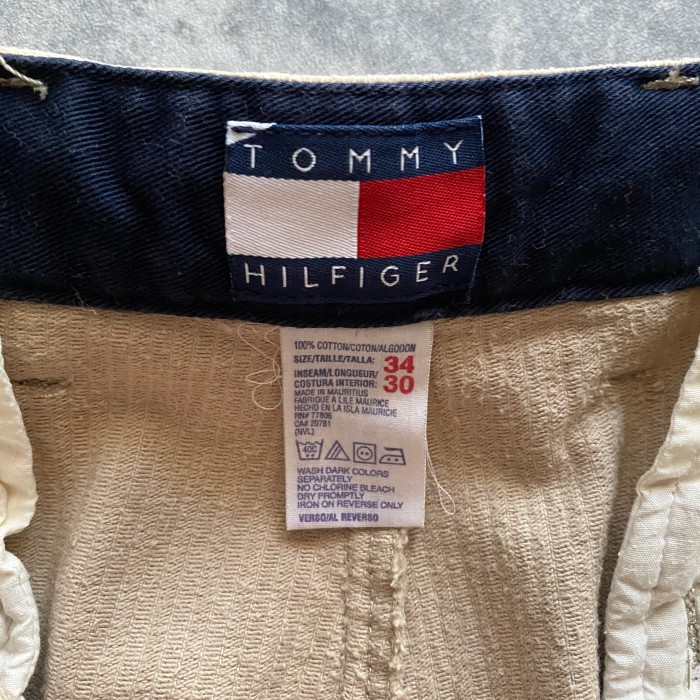 90‘s トミーヒルフィガー　刺繍ロゴ　ベージュ　2タック　コーデュロイパンツ | Vintage.City 古着屋、古着コーデ情報を発信