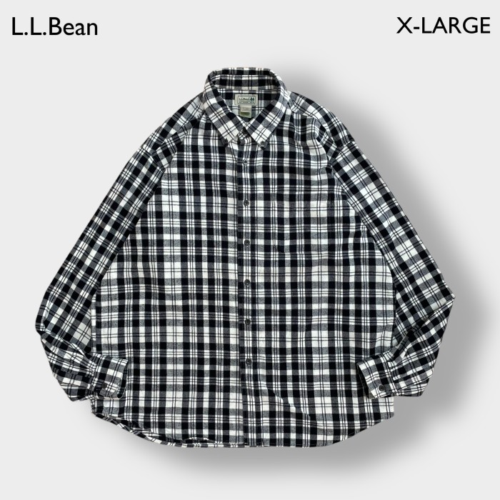 《USA製》エルエルビーン☆BDシャツ ネルシャツ 厚手 長袖 チェック XL