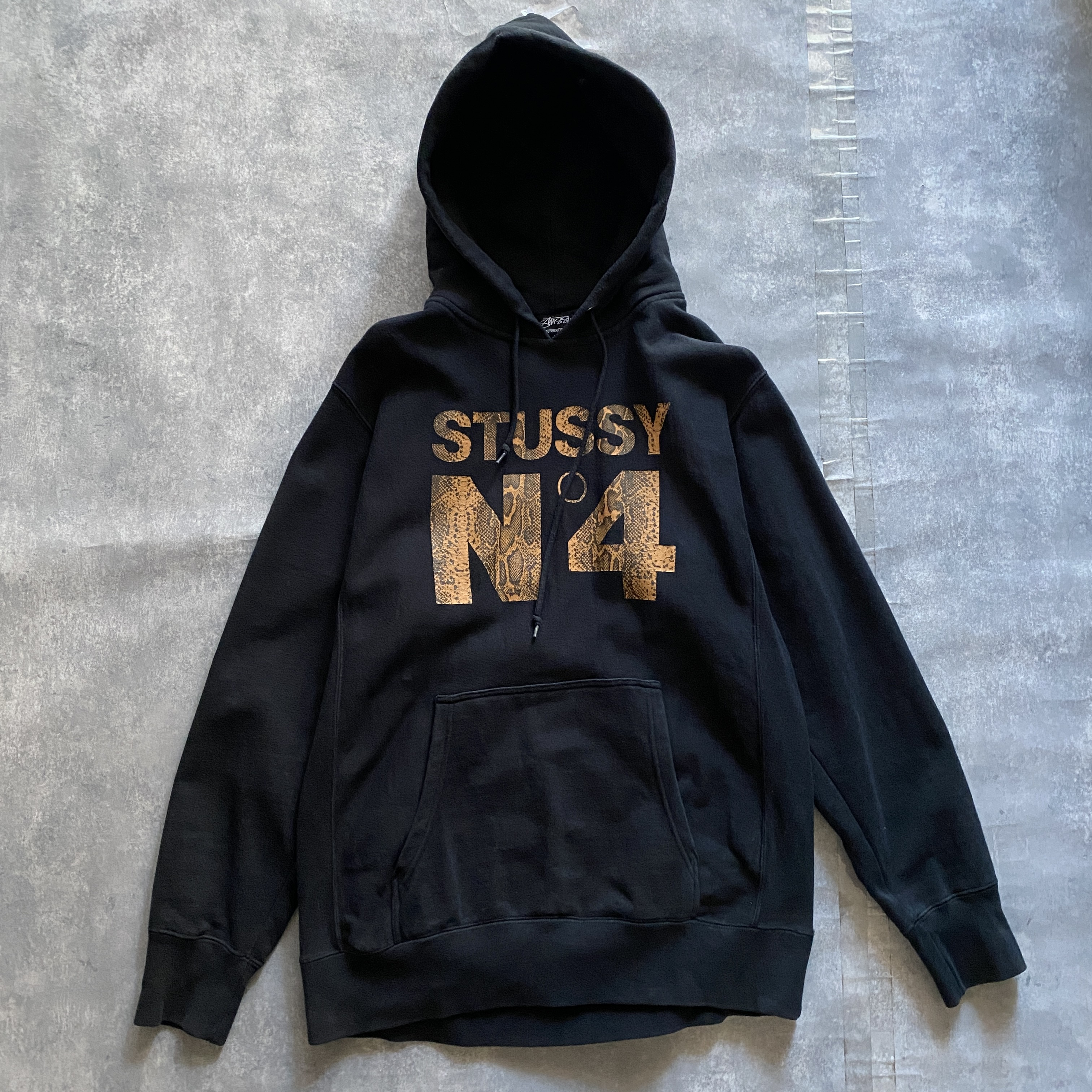 00's stussy ステューシー N°4 スネーク柄 プリントロゴ スウェット 