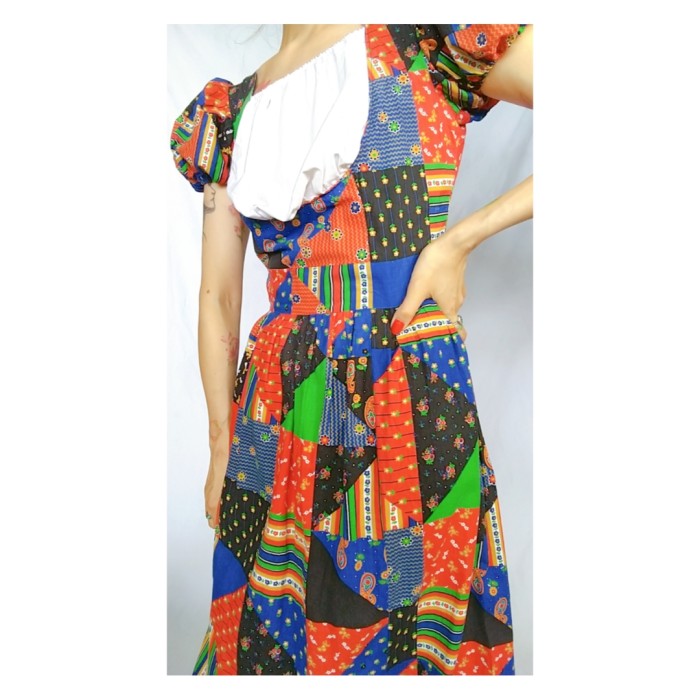 70sPatchworkpatterndress | Vintage.City 빈티지숍, 빈티지 코디 정보