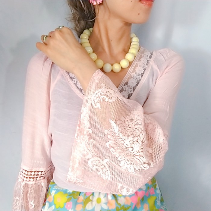 80sPinkColorButterflySleeveTops | Vintage.City 古着屋、古着コーデ情報を発信