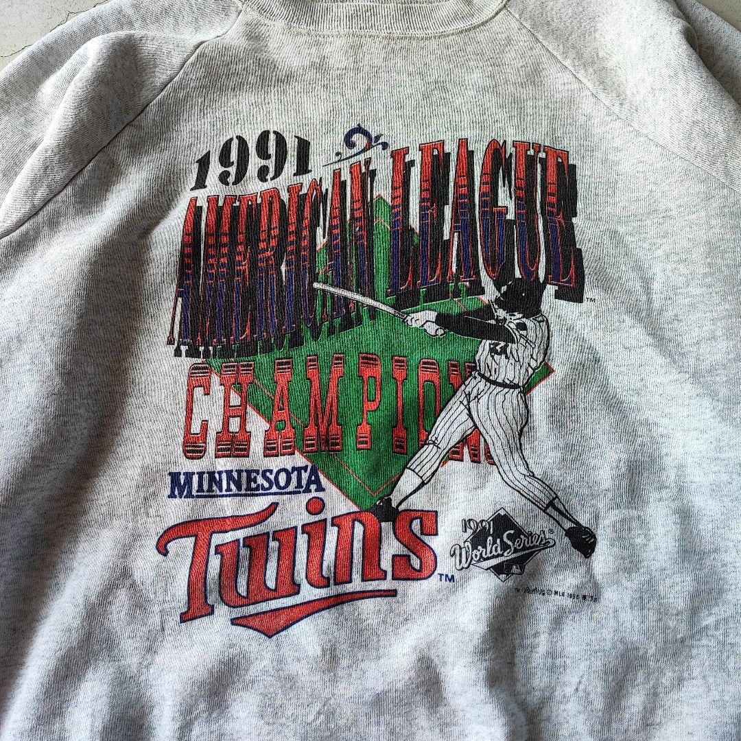激レア 90s MLB TWINS 野球 メジャーリーグ ラグランスウェット ...