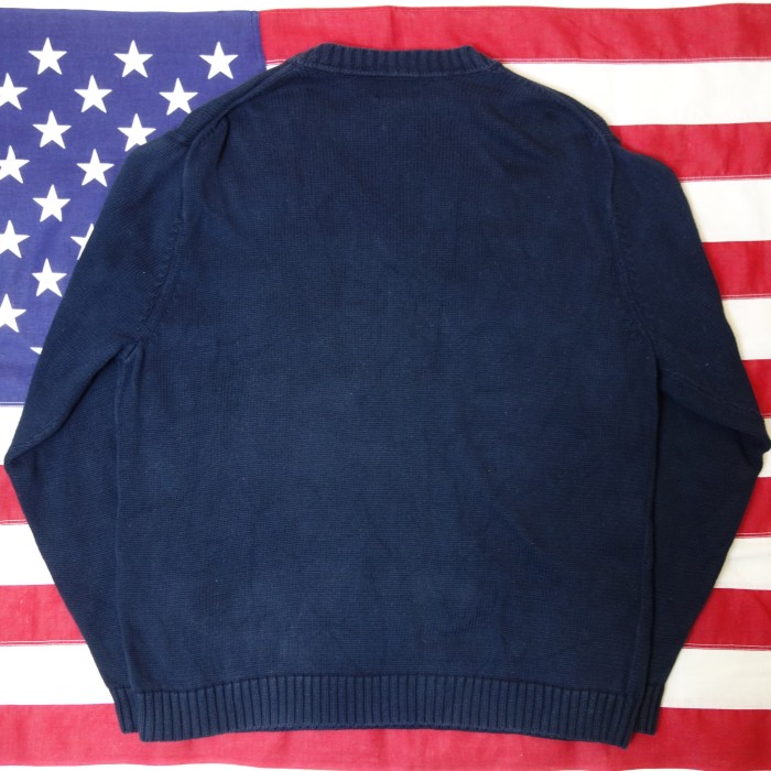 L.L.Bean(エルエルビーン) V-Neck Cotton Knit Vネック コットンニット セーター 紺 | Vintage.City 빈티지숍, 빈티지 코디 정보