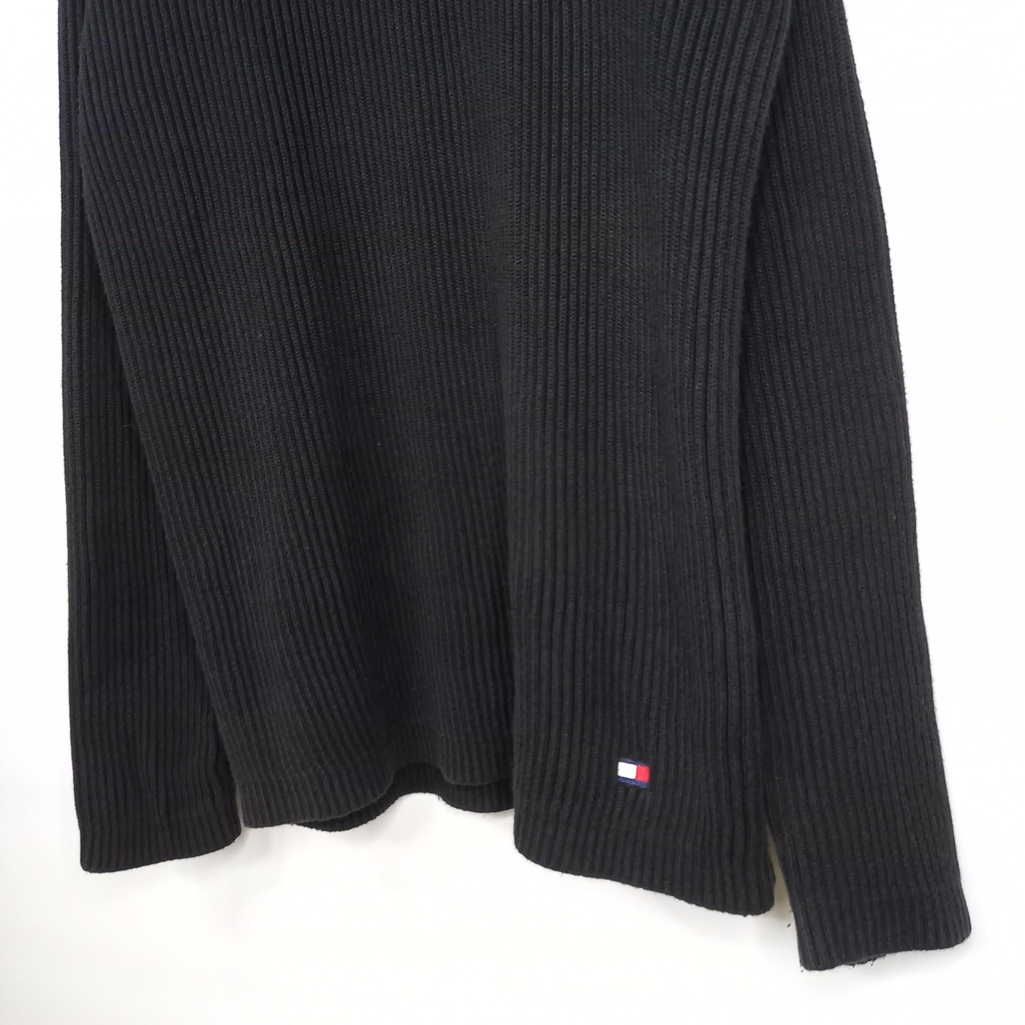 トミーヒルフィガー 90s ワンポイントニット 厚手 黒 ブラック セーター