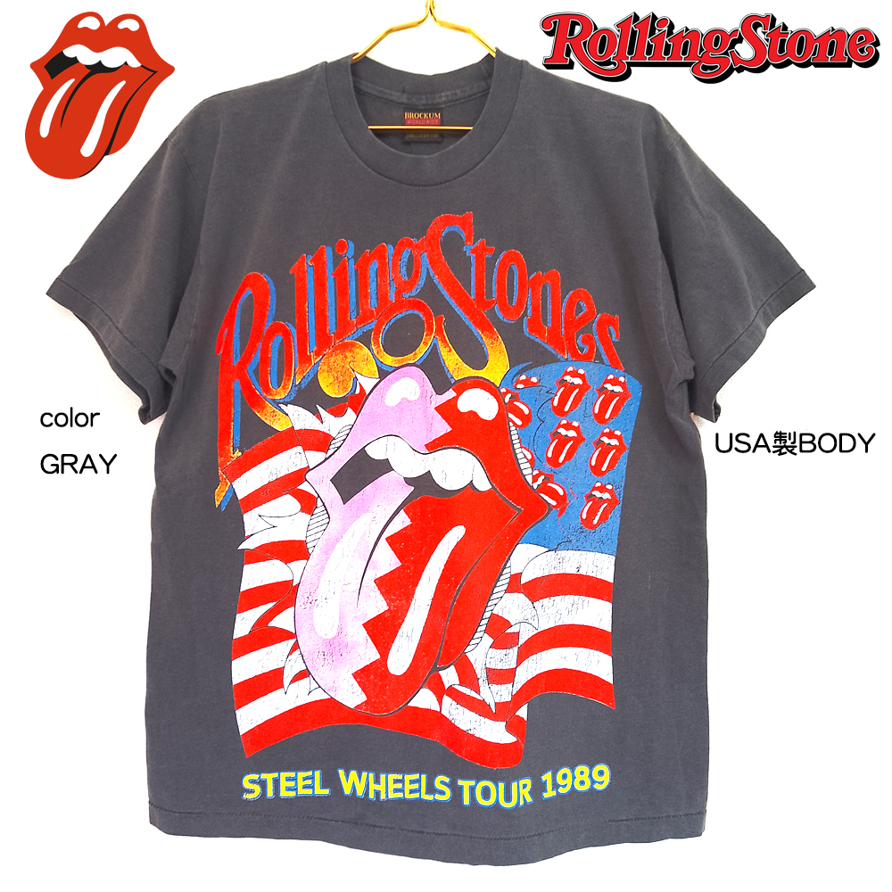 肩幅41袖丈19美品 ローリングストーンズ Rolling Stones 1989年製 Tシャツ