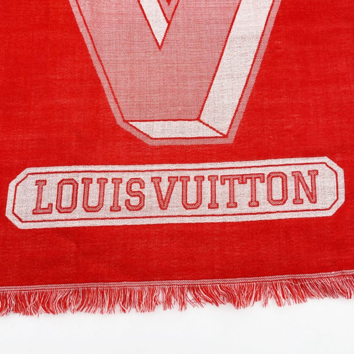 LOUIS VUITTON ルイヴィトン ストール ショール エトール LVリーグ ウール シルク レッド系 M73739 | Vintage.City 빈티지숍, 빈티지 코디 정보