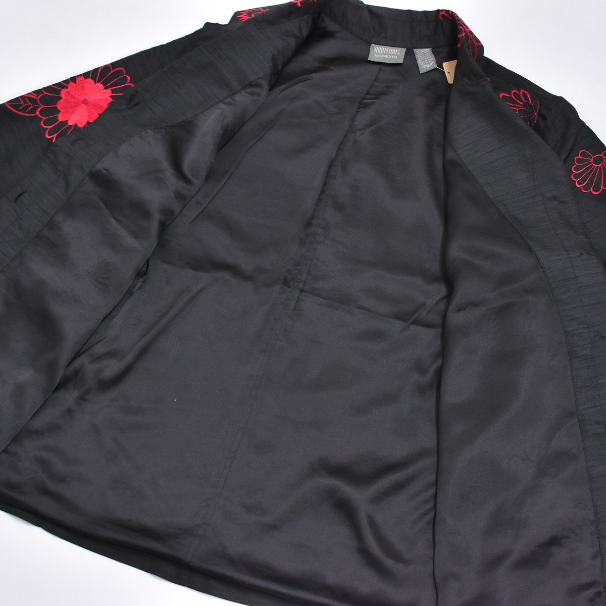 90s〜 CHICO'S フラワー刺繍 デザイン ポリエステル ジャケット 
