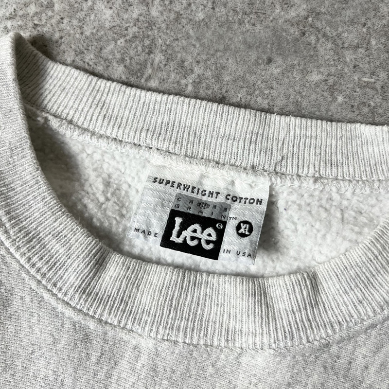 90s USA製 Lee 3段 カレッジ ロゴ 刺繍 RWタイプ スウェット
