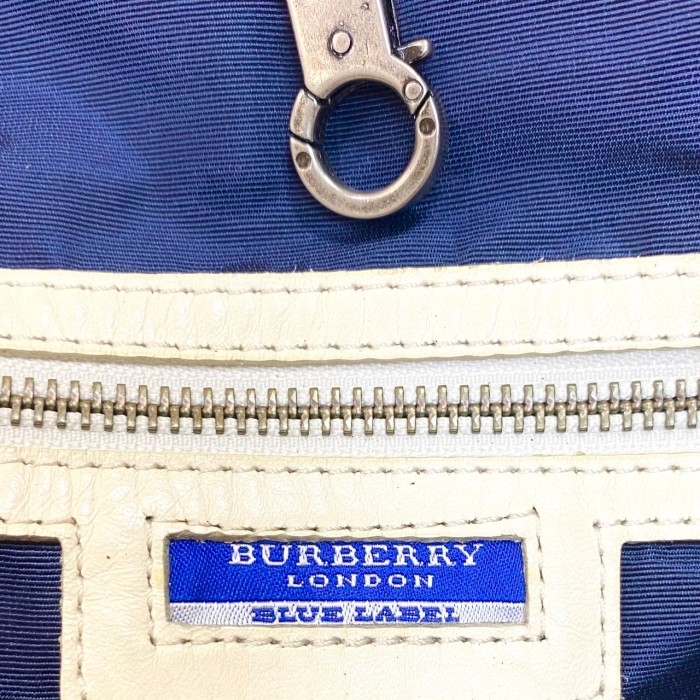 Burberry バーバリーブルーレーベル トートバッグ バンドバッグ ロゴ刺繍-