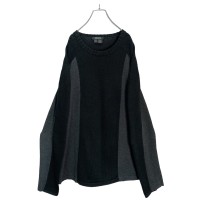 90s DKNY switching bi-color cotton knit sweater | Vintage.City 古着屋、古着コーデ情報を発信