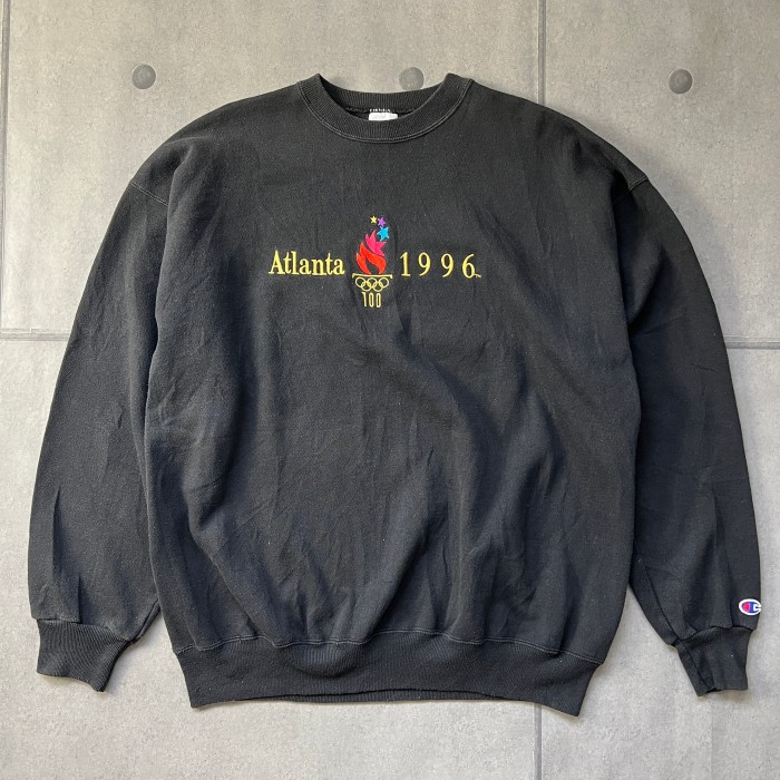 Champion チャンピオン Atlanta 1996 アトランタオリンピック 刺繍 スウェット トレーナー  ブラック XL | Vintage.City 古着屋、古着コーデ情報を発信