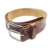 Birds&Mountains Embossing Leather Belt | Vintage.City 古着屋、古着コーデ情報を発信