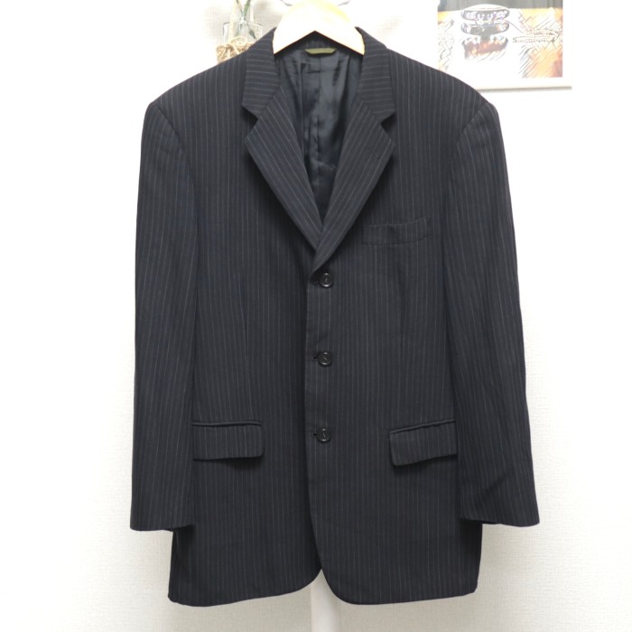 D'URBAN Stripe Pattern Set-Up Suit Black | Vintage.City 빈티지숍, 빈티지 코디 정보