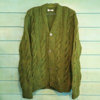 Wool Kint Cardigan Dark Green | Vintage.City 빈티지숍, 빈티지 코디 정보