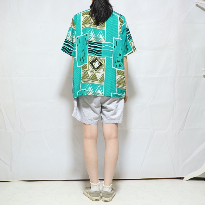 Whole Pattern Pullover Tops Emerald | Vintage.City 古着屋、古着コーデ情報を発信