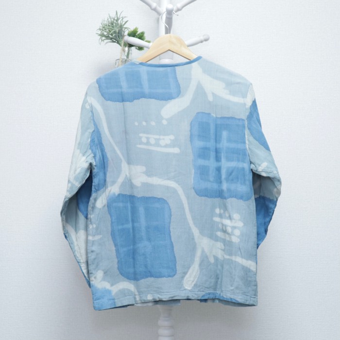 Dyed Chinese Shirt Light Blue | Vintage.City 古着屋、古着コーデ情報を発信