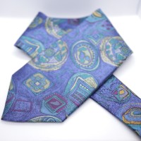 Whole Pattern Silk Necktie Blue | Vintage.City 古着屋、古着コーデ情報を発信