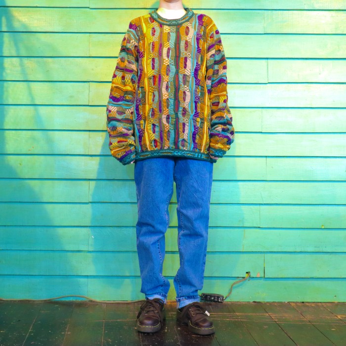 COOGI 3D Knit Sweater Earth | Vintage.City 古着屋、古着コーデ情報を発信