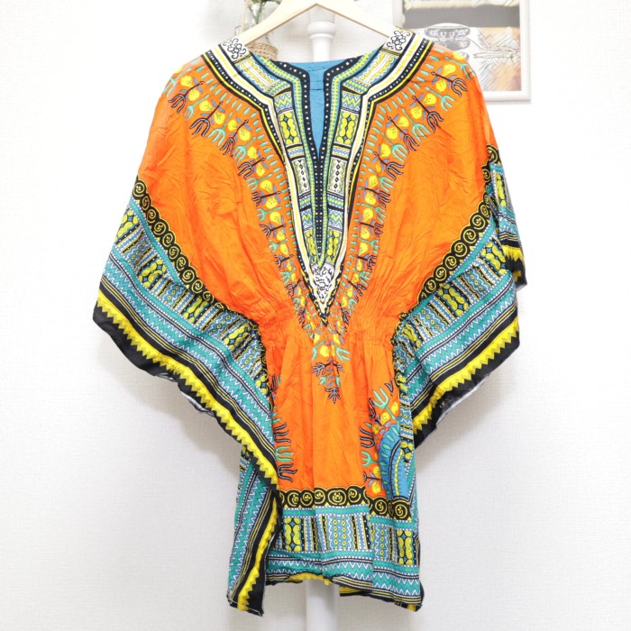 Ethnic Pattern Shirt Orange | Vintage.City 古着屋、古着コーデ情報を発信
