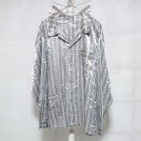 Striped Pajama Shirt Silver | Vintage.City 古着屋、古着コーデ情報を発信