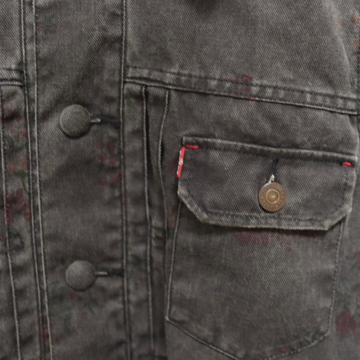 Levi's Flower Pattern Denim Jacket Black | Vintage.City 빈티지숍, 빈티지 코디 정보