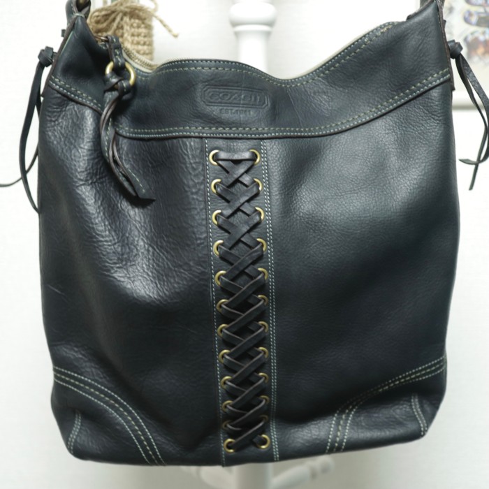COACH Braided Leather Bag Black | Vintage.City 古着屋、古着コーデ情報を発信