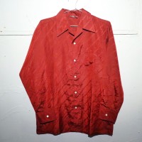 Open Collar Shirt Bordeaux | Vintage.City 古着屋、古着コーデ情報を発信