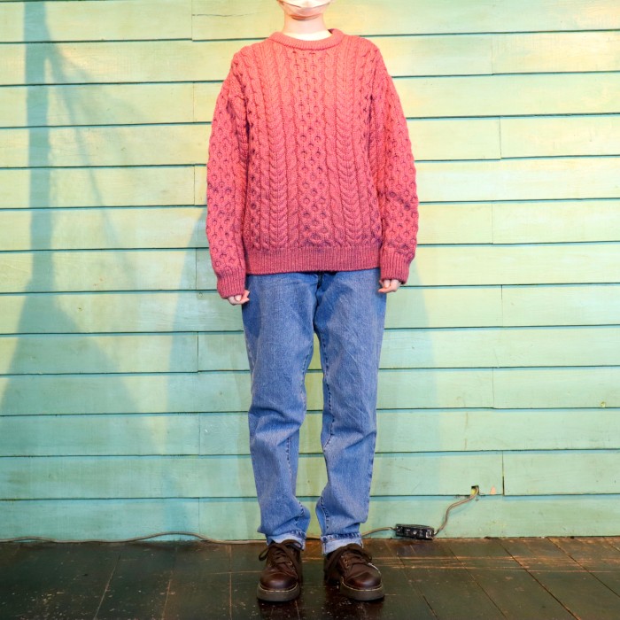 L.L.Bean Aran Knit Sweater Bordeaux | Vintage.City 빈티지숍, 빈티지 코디 정보
