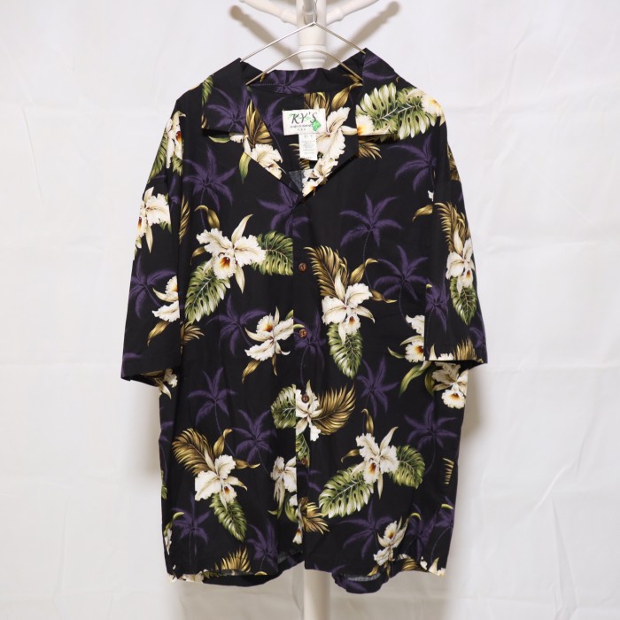 Flowers Pattern Aloha Shirt Black | Vintage.City 古着屋、古着コーデ情報を発信