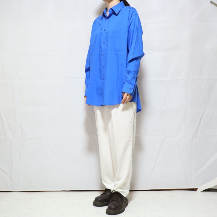 pierre cardin Poly-Cotton Shirt Blue | Vintage.City 古着屋、古着コーデ情報を発信