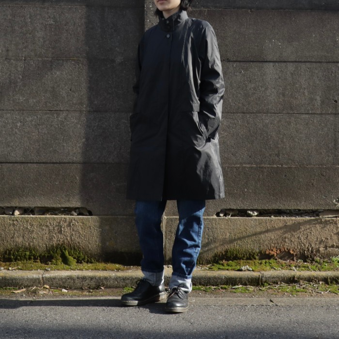 Stand Collar Nylon Coat Black | Vintage.City 빈티지숍, 빈티지 코디 정보