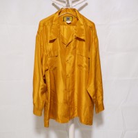 Open Collar Silk Shirt Mustard | Vintage.City 古着屋、古着コーデ情報を発信