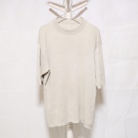 Silk Summer Knit Sweater Light Beige | Vintage.City 古着屋、古着コーデ情報を発信