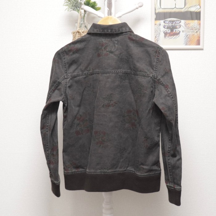 Levi's Flower Pattern Denim Jacket Black | Vintage.City 古着屋、古着コーデ情報を発信