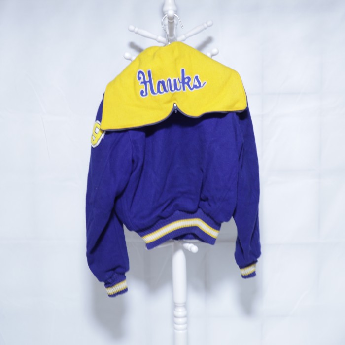 Sailor Collar Varsity Jacket Blue×Yellow | Vintage.City 古着屋、古着コーデ情報を発信