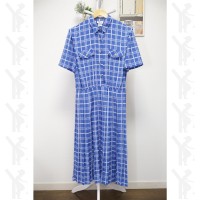Checked One piece Blue | Vintage.City 古着屋、古着コーデ情報を発信