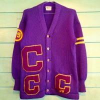 50s PRINCETON Lettered Cardigan Purple | Vintage.City 古着屋、古着コーデ情報を発信
