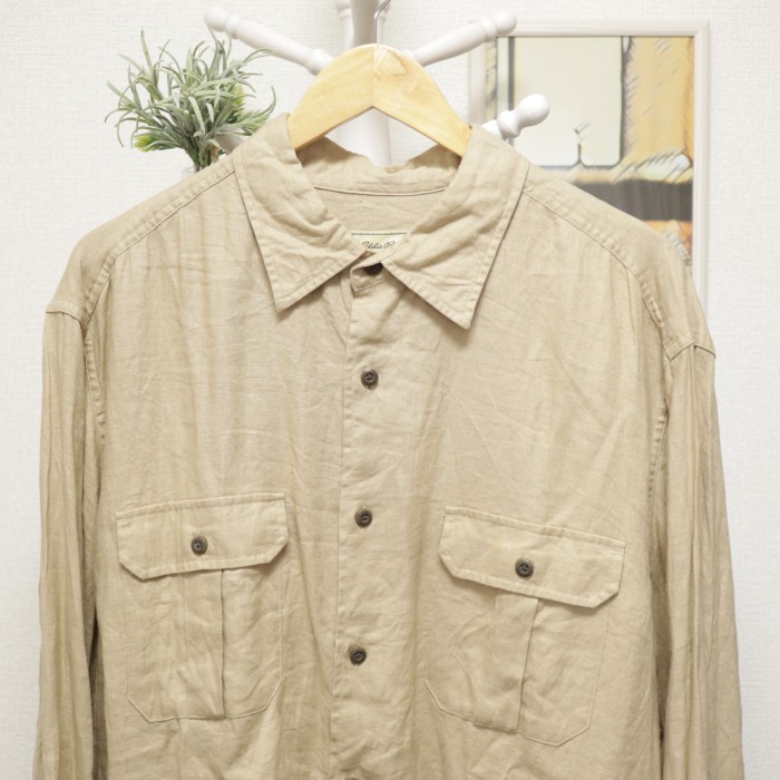 Eddie Bauer Linen Shirt Light Beige | Vintage.City Vintage Shops, Vintage Fashion Trends