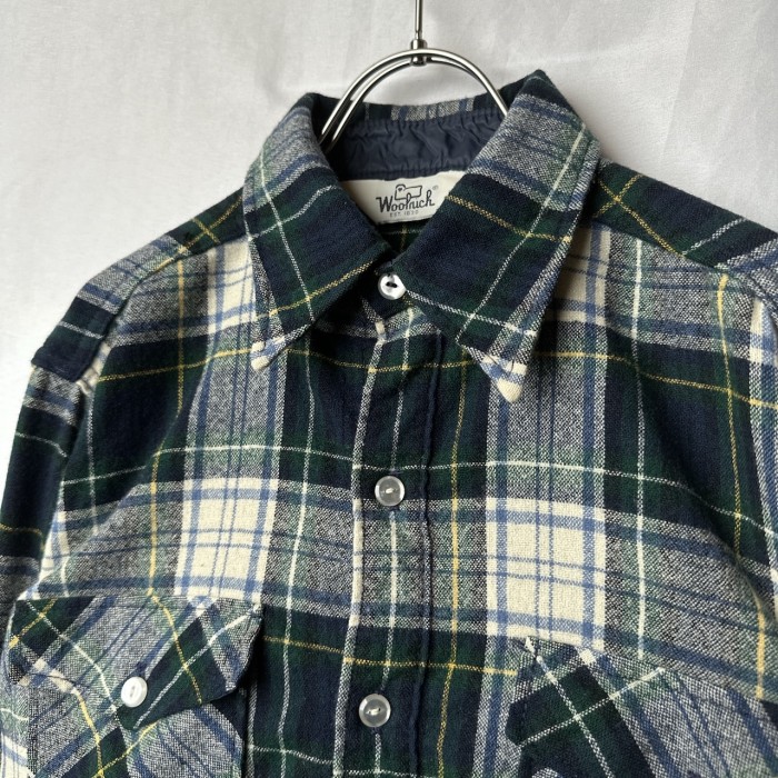 60s~70s ウールリッチ 白タグ ウールシャツ チェックシャツ サイズ：L