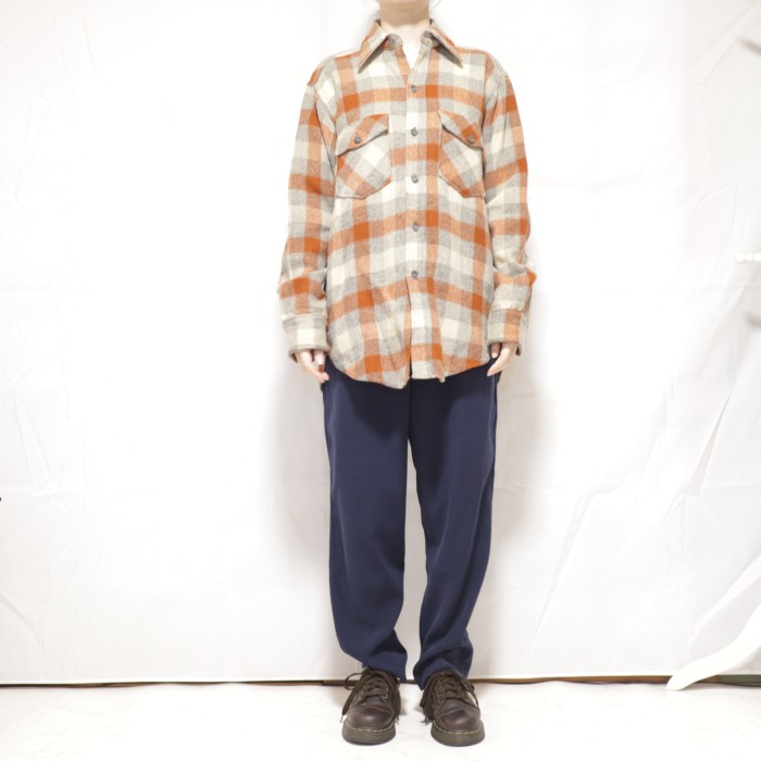 Woolrich Checked Wool Shirt Orange | Vintage.City 古着屋、古着コーデ情報を発信