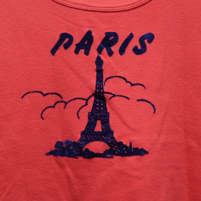 PARIS Crew Neck Shirt Red | Vintage.City 古着屋、古着コーデ情報を発信