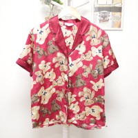 Bears Pattern Short Sleeve Shirt Red | Vintage.City 古着屋、古着コーデ情報を発信