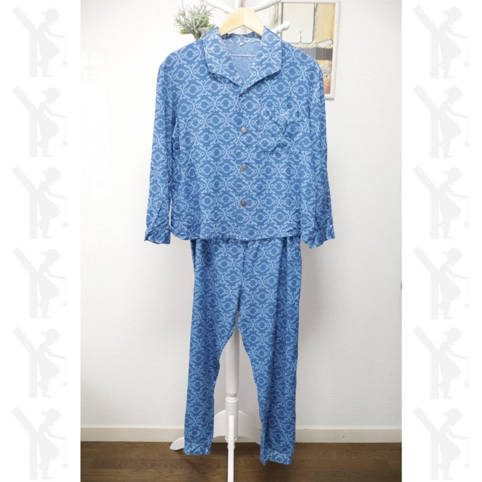 Satin Pajamas Setup Blue | Vintage.City 빈티지숍, 빈티지 코디 정보
