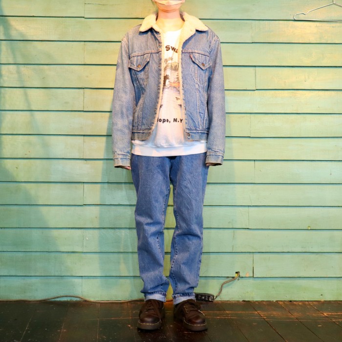 70s Levi's 70605 Denim Boa Jacket | Vintage.City 古着屋、古着コーデ情報を発信