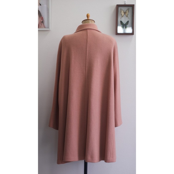 coat / アンゴラ混 ピンク ウールコート アウター #1418 | Vintage.City