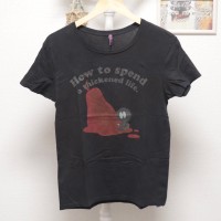 QURULI Front Print T-Shirt Black | Vintage.City 古着屋、古着コーデ情報を発信