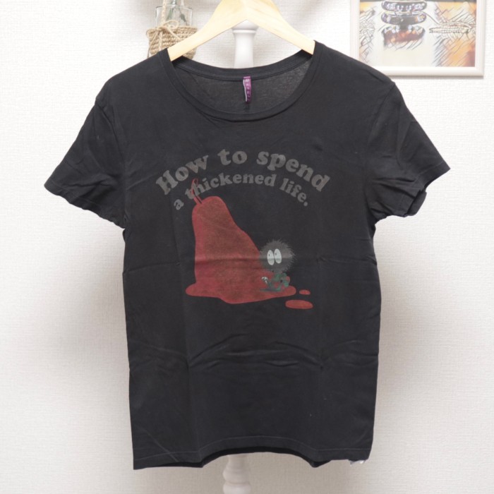 QURULI Front Print T-Shirt Black | Vintage.City 빈티지숍, 빈티지 코디 정보