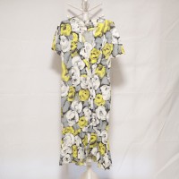 Flower Pattern One Piece Yellow×Gray | Vintage.City 古着屋、古着コーデ情報を発信